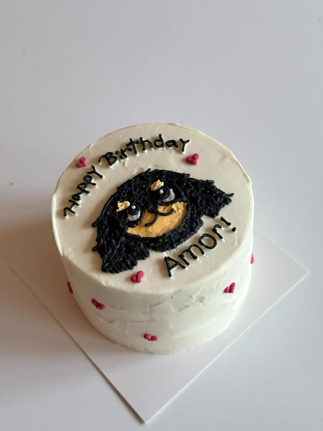 Custom dog drawing cake