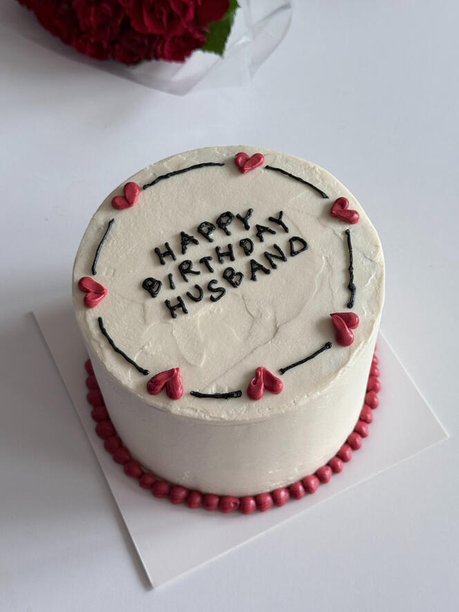 husband heart birthday cake